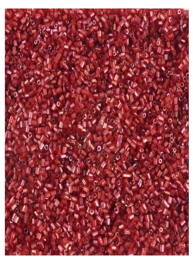 eshoppee 200 gm,3mm red Luster Jewellery Making Seed Beads Cut Beads Cut Dana Art and Craft Making Embroidery Material kit (18, 200 gm)